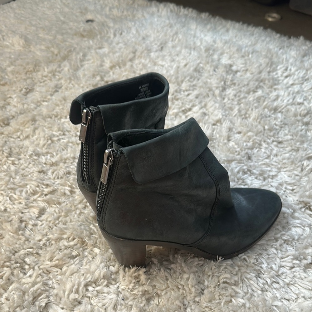 Lucky Brand Nycott Black Folded Leather Booties Size 7